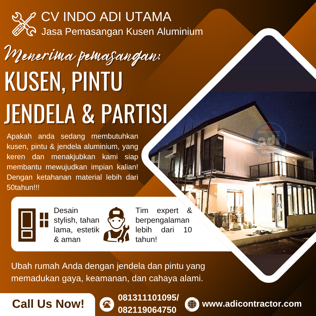 JASA PEMASANGAN KUSEN ALUMINIUM BANDUNG - CV INDO ADI UTAMA 081311101095